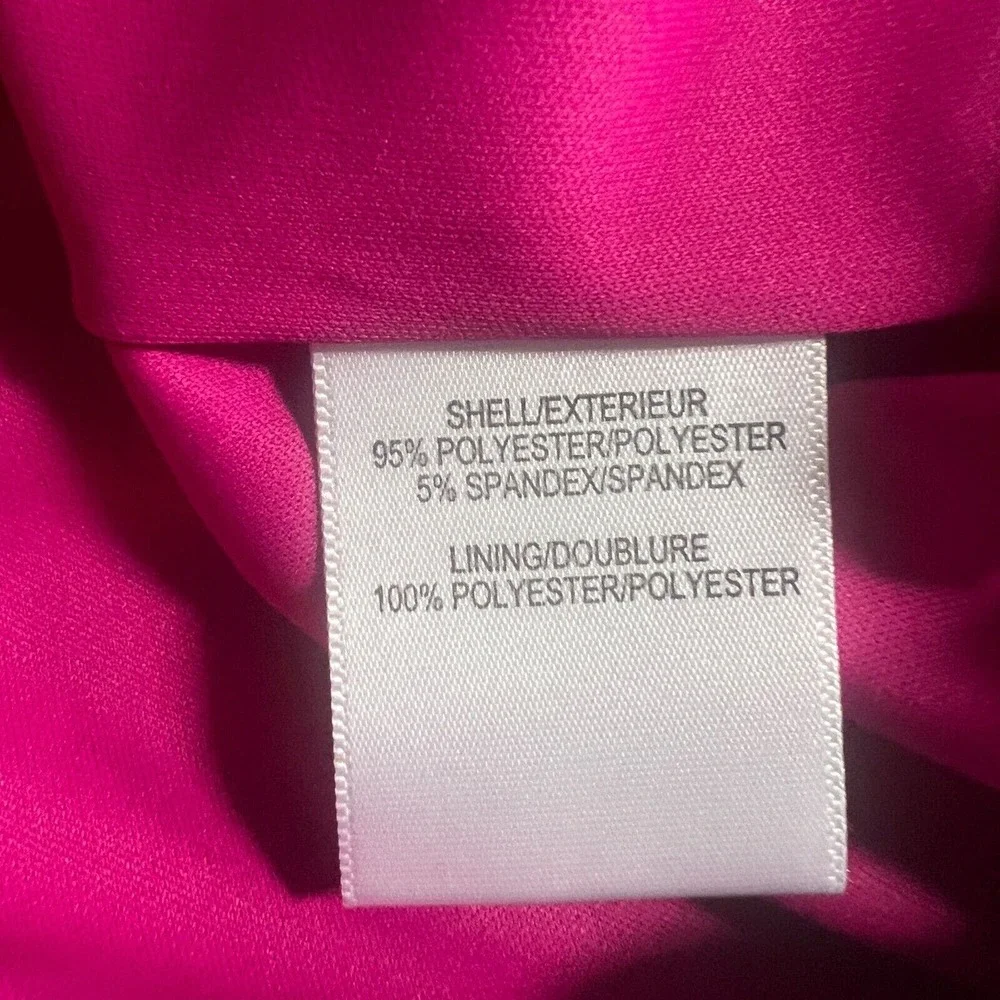 Badgley Mischka Hot Pink One-Shoulder Mini Dress